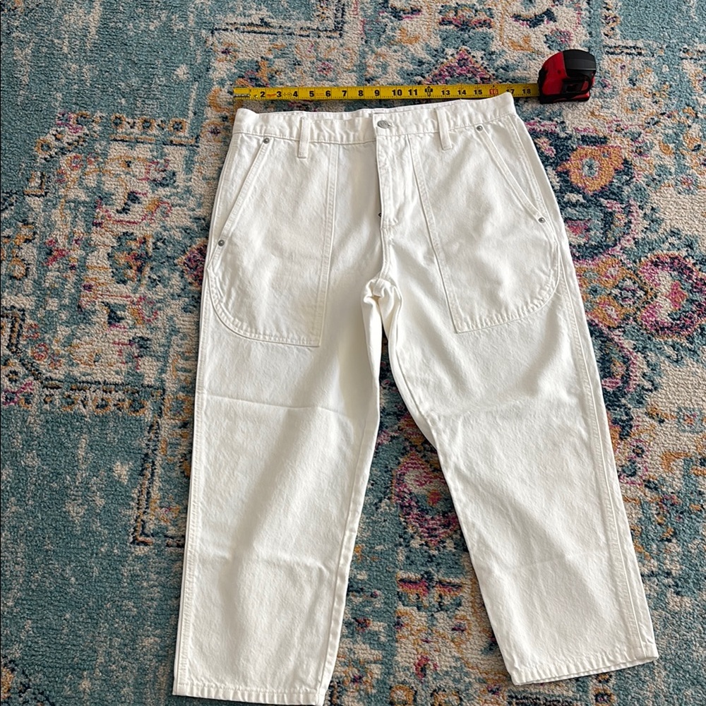 J. Crew White Ankle Cropped Jeans